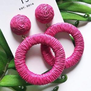 Hot pink earrings